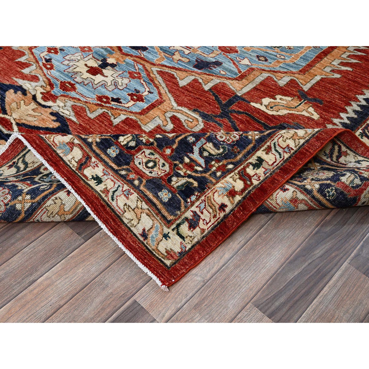 8'1" x 9'8" New Hand Knotted Red Wool Rectangle Oriental Rug - MOA102903