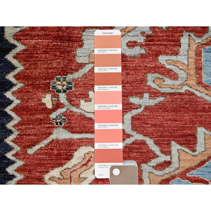 8'1" x 9'8" New Hand Knotted Red Wool Rectangle Oriental Rug - MOA102903