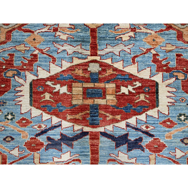 8'1" x 9'8" New Hand Knotted Red Wool Rectangle Oriental Rug - MOA102903