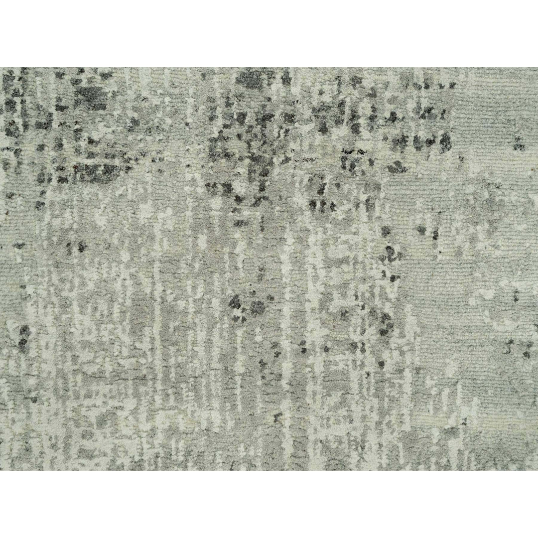 2'6" x 27'9" New Hand Knotted Grey Wool Runner Oriental Rug - MOA10290421