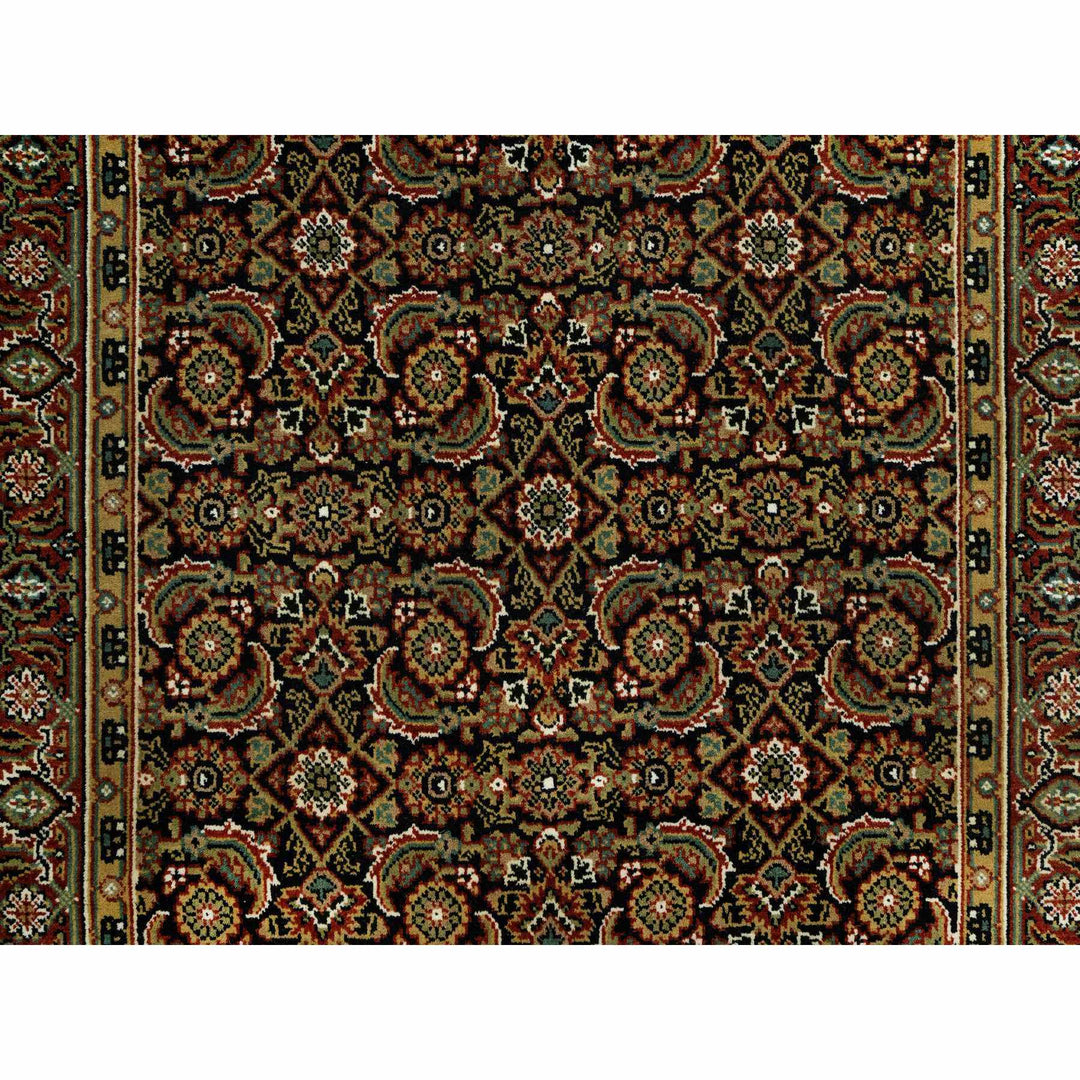 4'0" x 11'9" New Hand Knotted Black Wool Runner Oriental Rug - MOA10290440