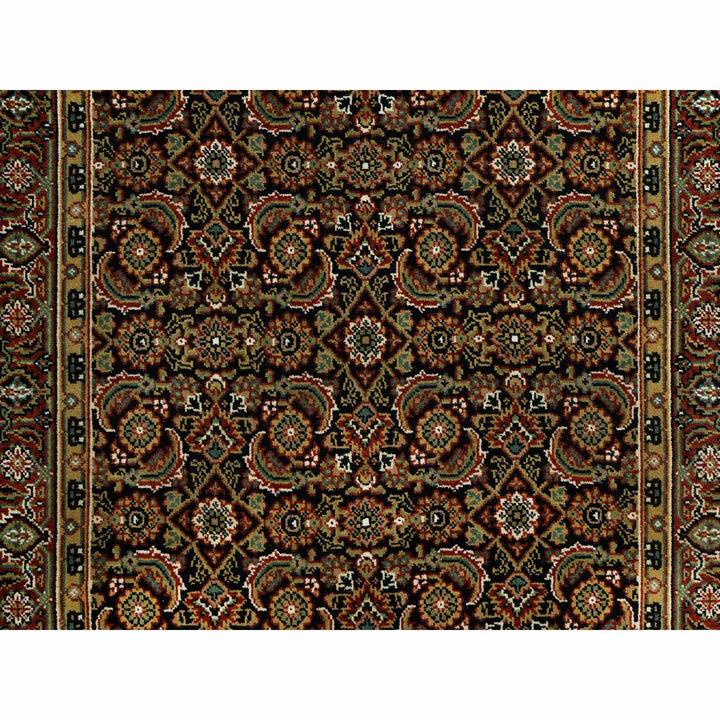 4'0" x 11'9" New Hand Knotted Black Wool Runner Oriental Rug - MOA10290440