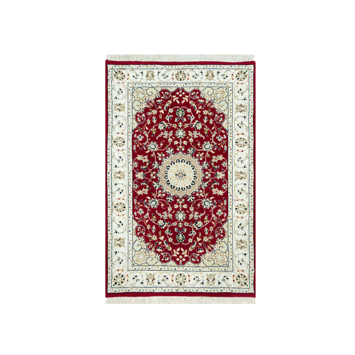 2'7" x 4'1" New Hand Knotted Red Wool Runner Oriental Rug - MOA10290515