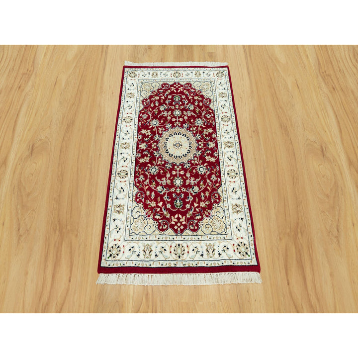 2'7" x 4'1" New Hand Knotted Red Wool Runner Oriental Rug - MOA10290515