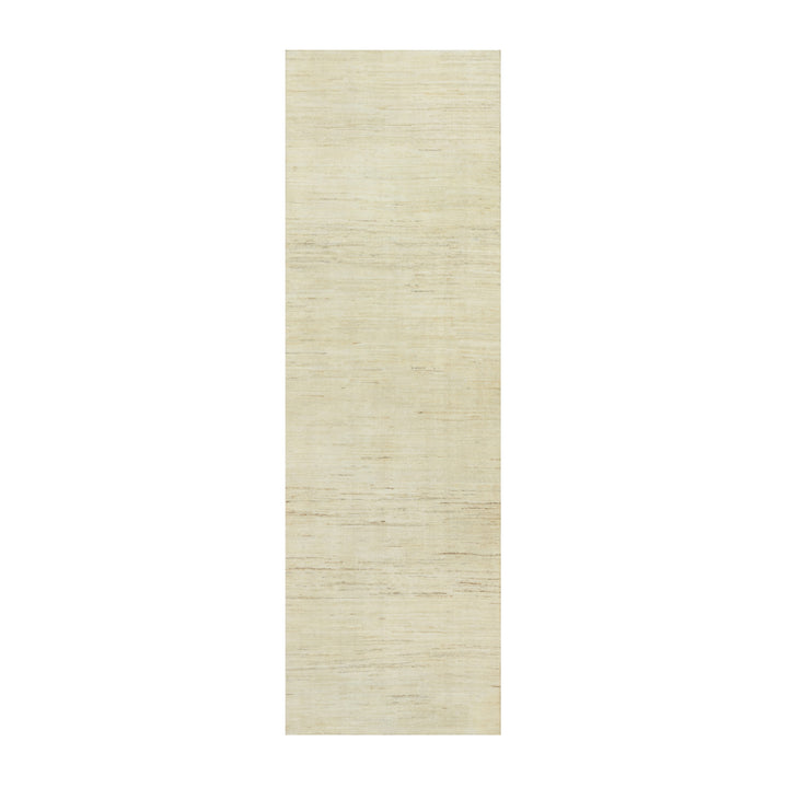 2'5" x 8'2" New Hand Knotted Ivory Wool Runner Oriental Rug - MOA10290555