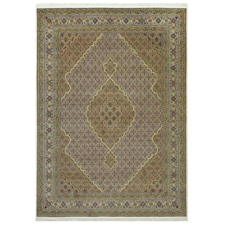 8'11" x 12'4" New Hand Knotted Ivory Wool Rectangle Oriental Rug - MOA10290583