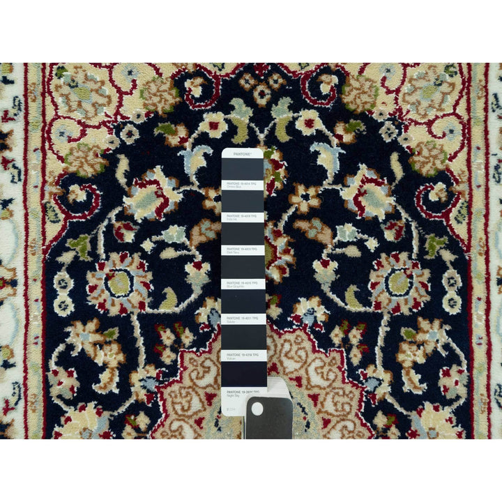 2'2" x 3'1" New Hand Knotted Blue Cotton Rectangle Oriental Rug - MOA10290587