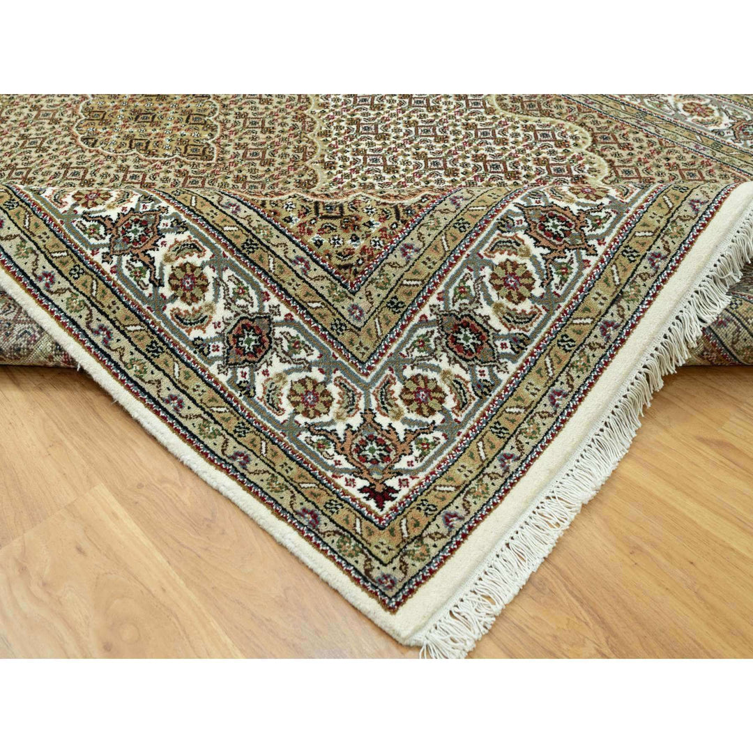 5'10" x 9'1" New Hand Knotted Ivory Wool Rectangle Oriental Rug - MOA10290594