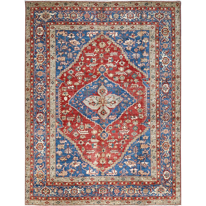 8'11" x 11'8" New Hand Knotted Red Wool Rectangle Oriental Rug - MOA102905
