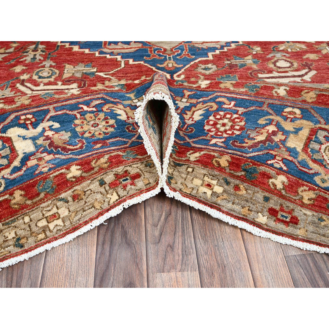 8'11" x 11'8" New Hand Knotted Red Wool Rectangle Oriental Rug - MOA102905