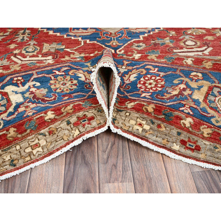 8'11" x 11'8" New Hand Knotted Red Wool Rectangle Oriental Rug - MOA102905