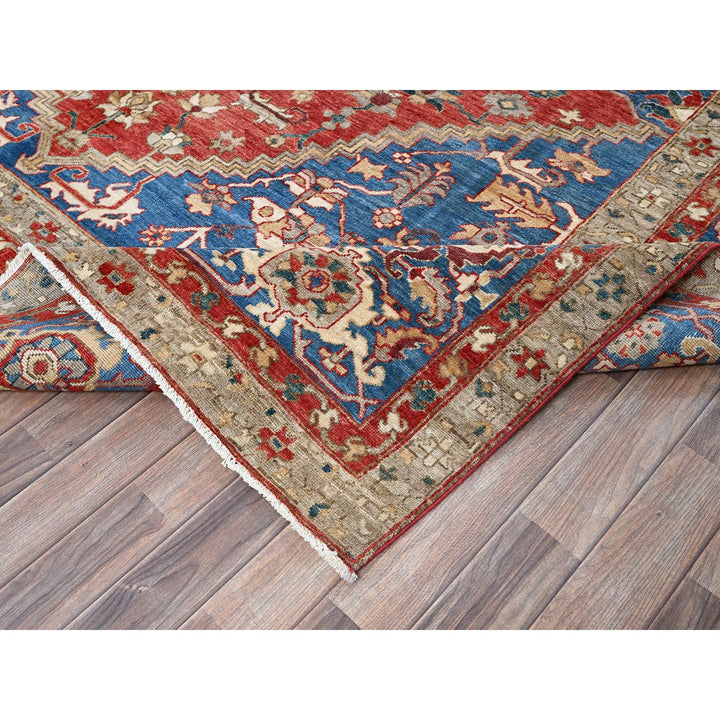 8'11" x 11'8" New Hand Knotted Red Wool Rectangle Oriental Rug - MOA102905