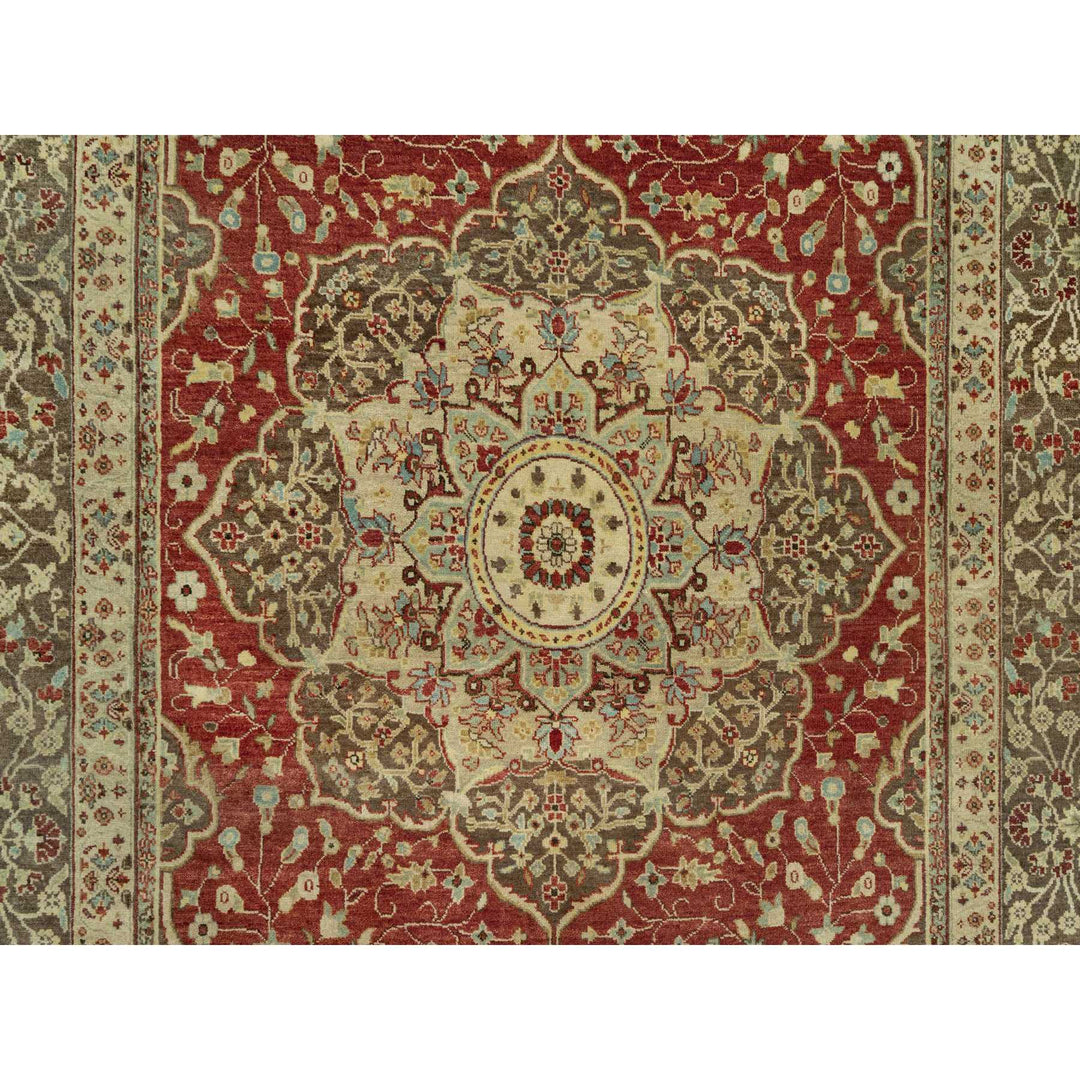 6'2" x 9'1" New Hand Knotted Red Wool Rectangle Oriental Rug - MOA10290630