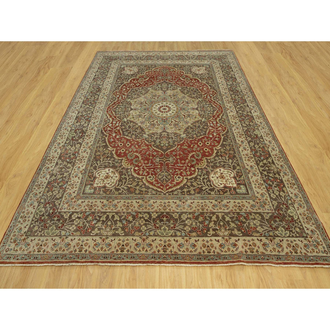 9'2" x 12'1" New Hand Knotted Red Wool Rectangle Oriental Rug - MOA10290634