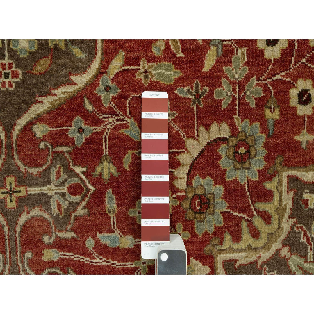 9'2" x 12'1" New Hand Knotted Red Wool Rectangle Oriental Rug - MOA10290634