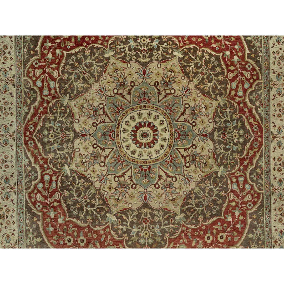 9'2" x 12'1" New Hand Knotted Red Wool Rectangle Oriental Rug - MOA10290634