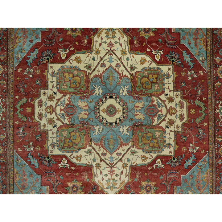 10'0" x 14'0" New Hand Knotted Red Wool Rectangle Oriental Rug - MOA10290636