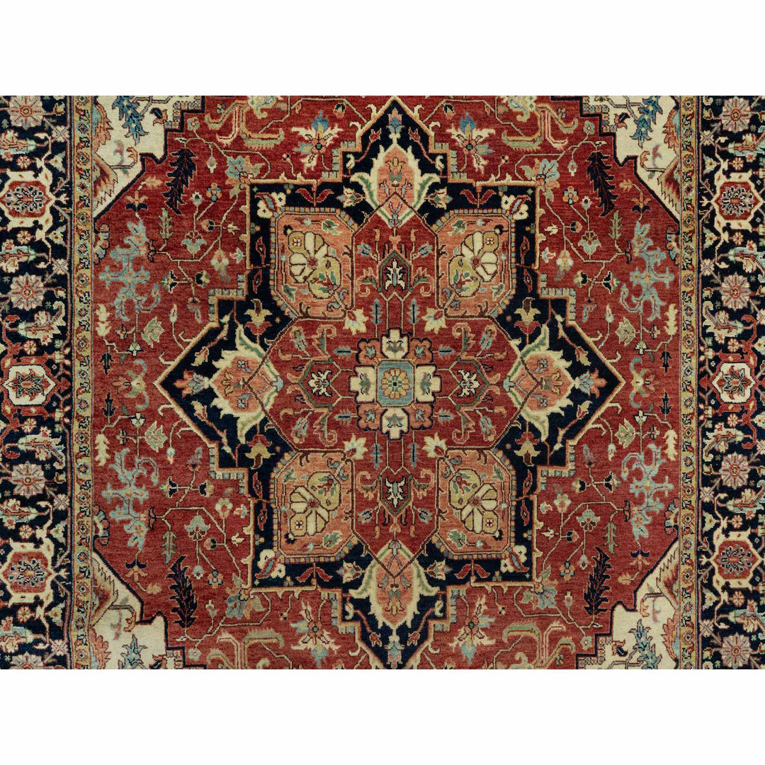 6'0" x 9'1" New Hand Knotted Red Wool Rectangle Oriental Rug - MOA10290643