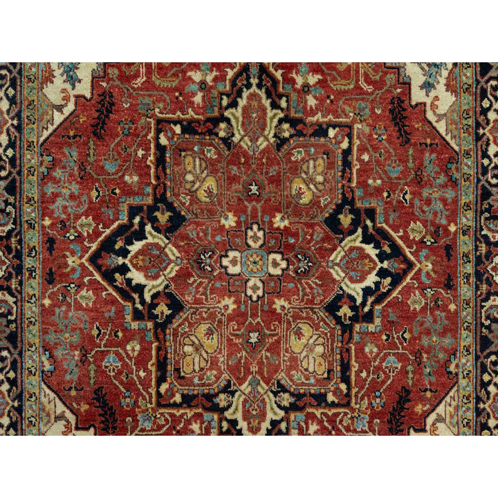 4'1" x 6'2" New Hand Knotted Red Wool Rectangle Oriental Rug - MOA10290652