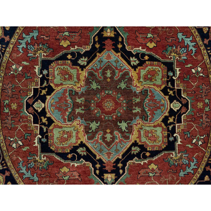 6'0" x 6'0" New Hand Knotted Red Wool Round Oriental Rug - MOA10290656