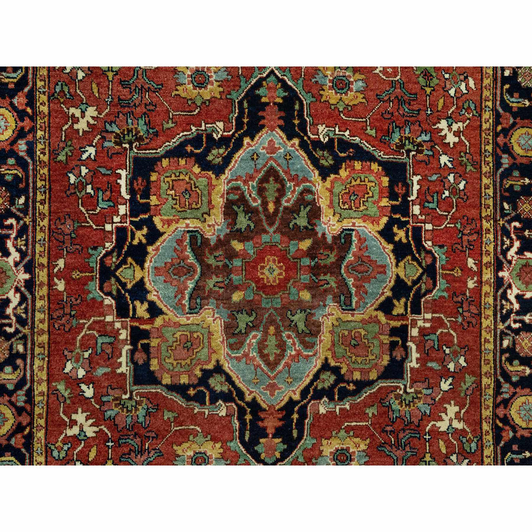 3'10" x 10'2" New Hand Knotted Red Wool Runner Oriental Rug - MOA10290664