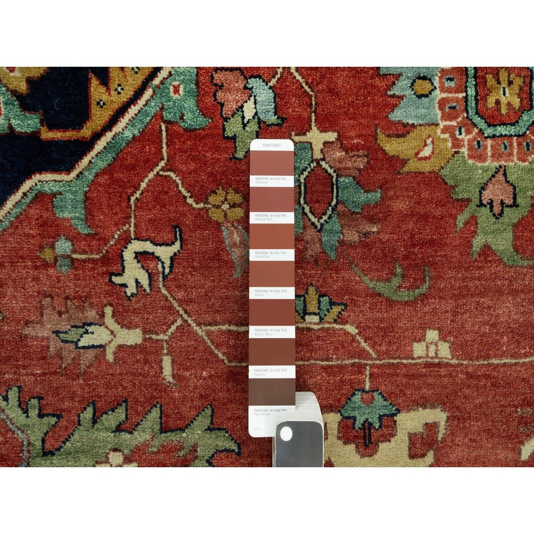 12'0" x 15'1" New Hand Knotted Red Wool Rectangle Oriental Rug - MOA10290665