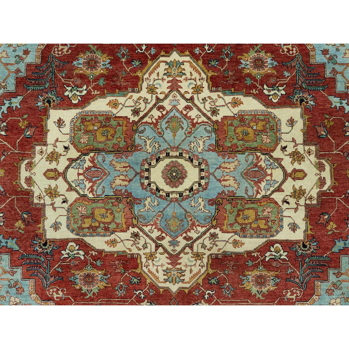 8'1" x 8'4" New Hand Knotted Red Cotton Square Oriental Rug - MOA10290674