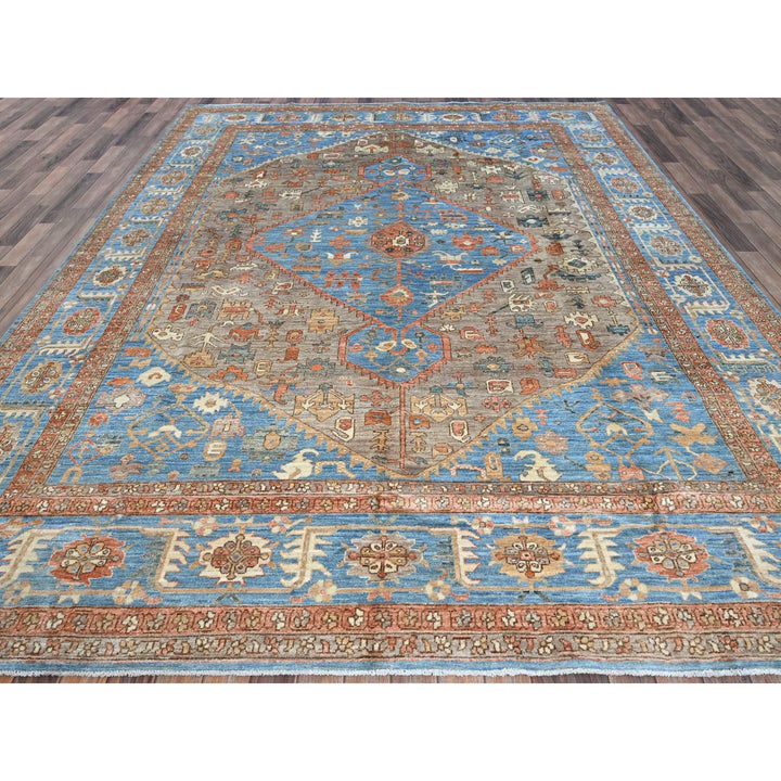 9'2" x 12'3" New Hand Knotted Brown Wool Rectangle Oriental Rug - MOA102906