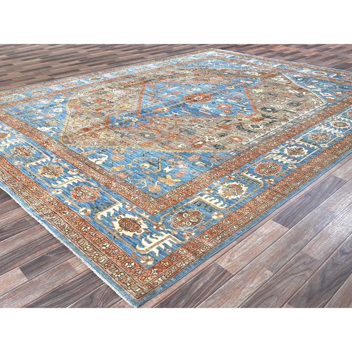9'2" x 12'3" New Hand Knotted Brown Wool Rectangle Oriental Rug - MOA102906
