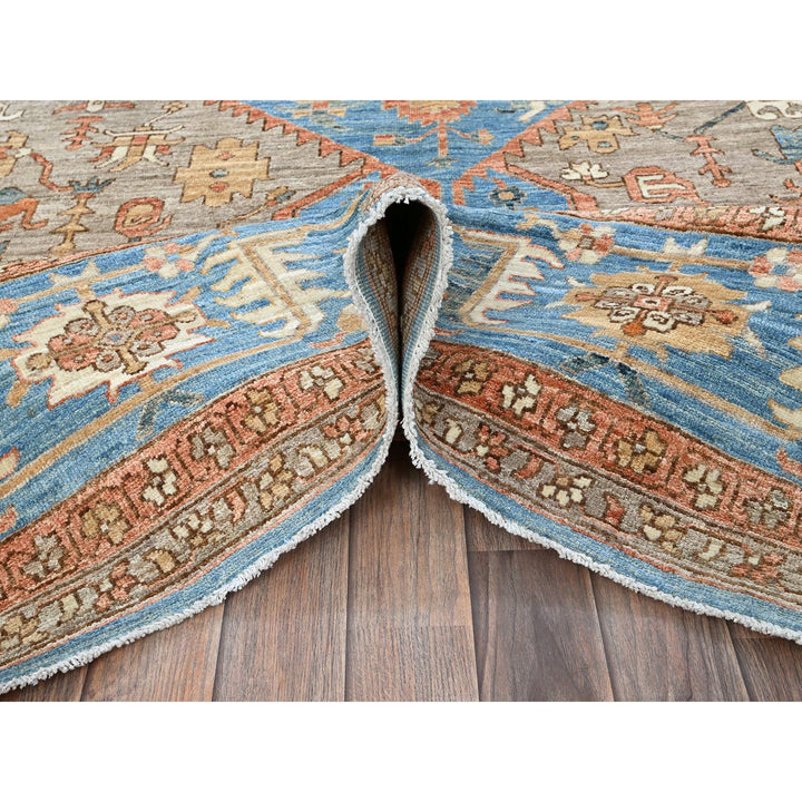 9'2" x 12'3" New Hand Knotted Brown Wool Rectangle Oriental Rug - MOA102906