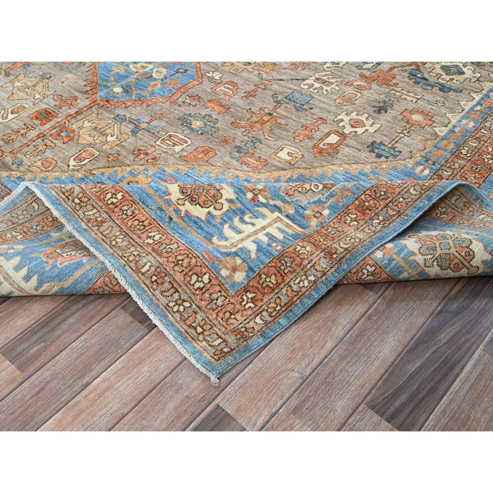 9'2" x 12'3" New Hand Knotted Brown Wool Rectangle Oriental Rug - MOA102906