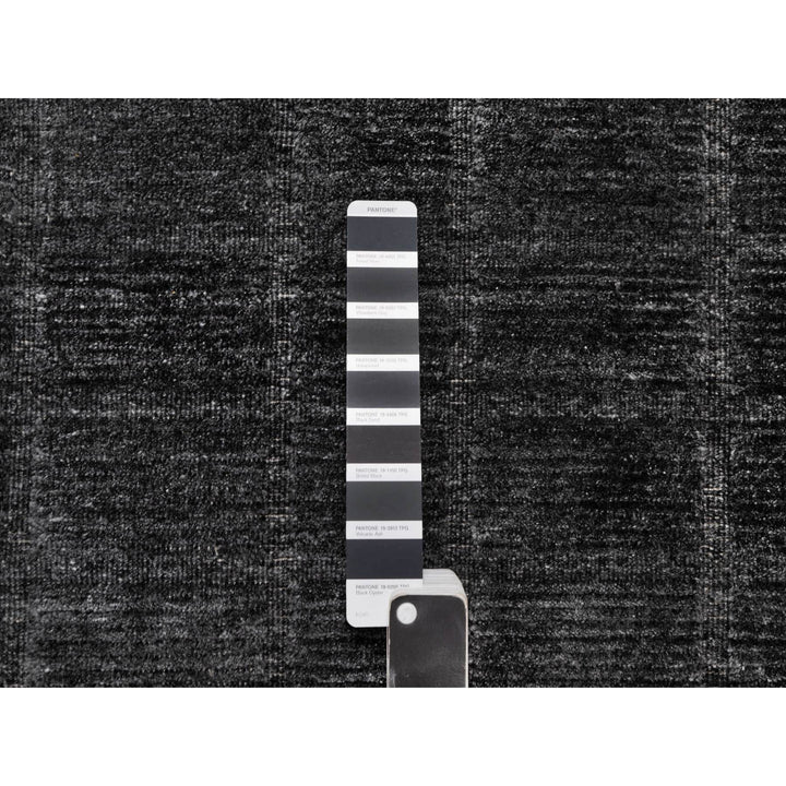 8'0" x 9'10" New Hand Loomed Black Cotton Rectangle Oriental Rug - MOA10290701