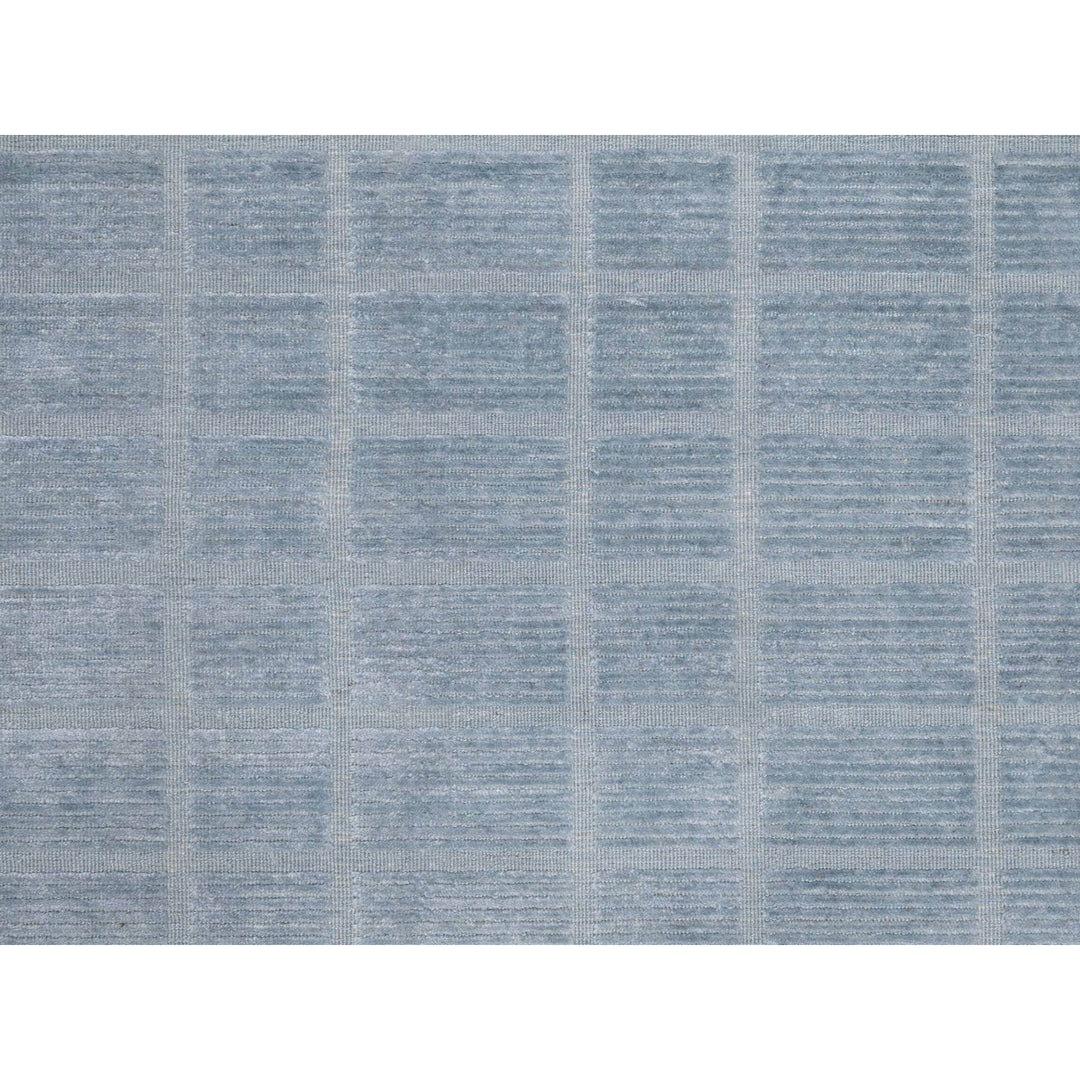 8'2" x 9'10" New Hand Loomed Blue Wool Rectangle Oriental Rug - MOA10290705