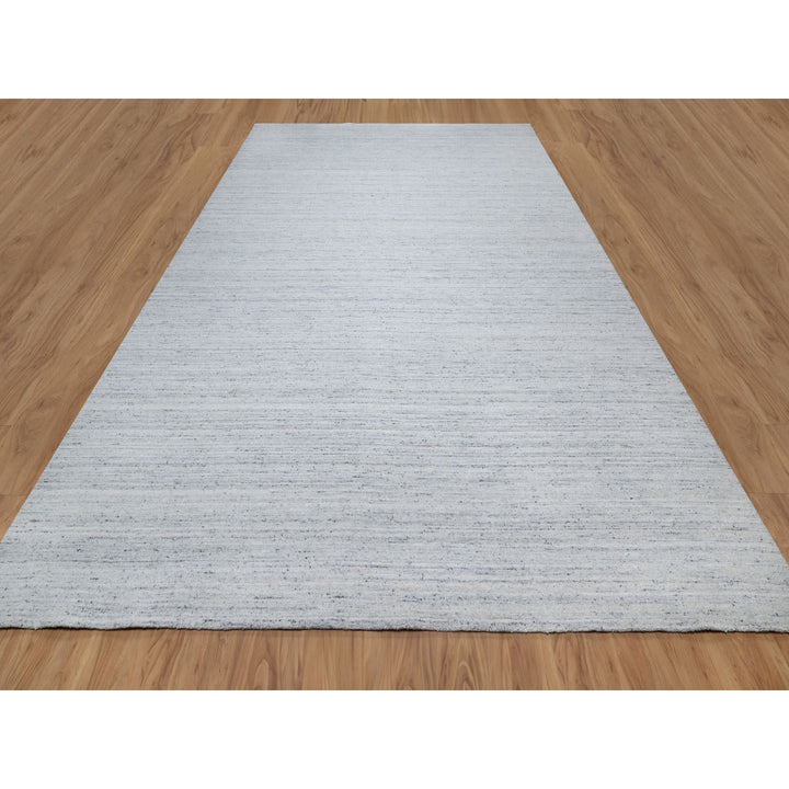 10'0" x 13'10" New Hand Loomed Grey Wool Rectangle Oriental Rug - MOA10290730