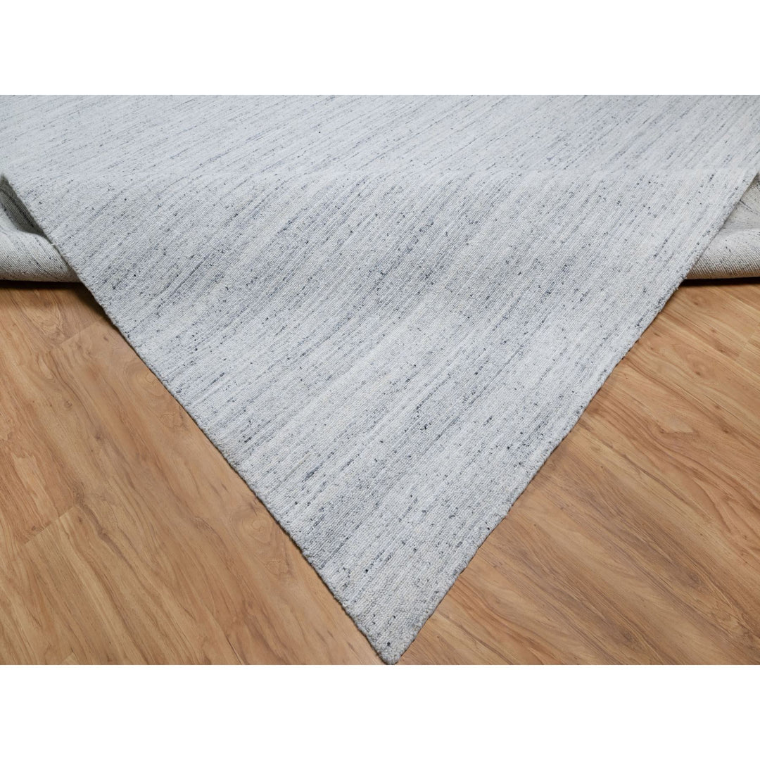 10'0" x 13'10" New Hand Loomed Grey Wool Rectangle Oriental Rug - MOA10290730