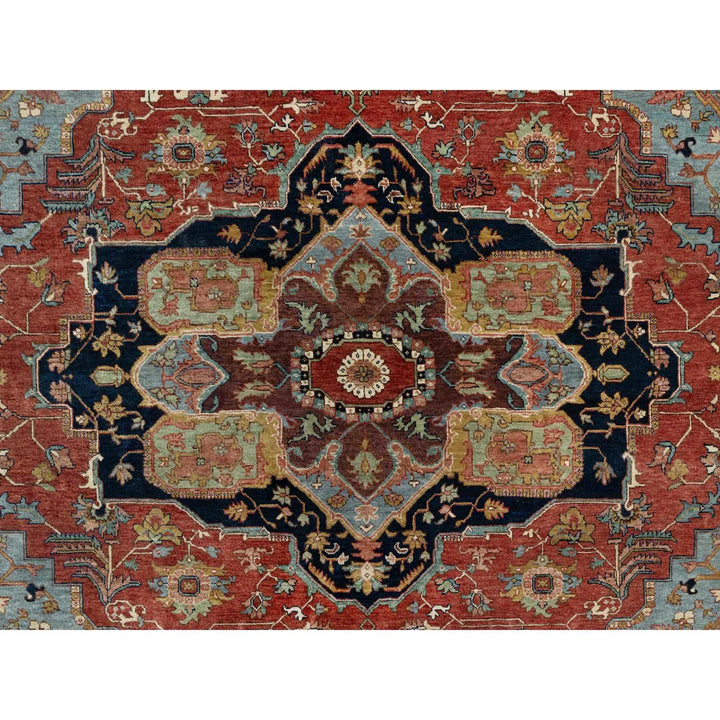 8'1" x 8'1" New Hand Knotted Red Wool Square Oriental Rug - MOA10290731