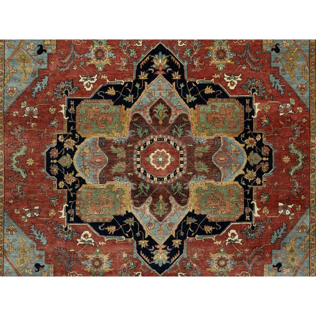 8'9" x 12'2" New Hand Knotted Red Wool Rectangle Oriental Rug - MOA10290732