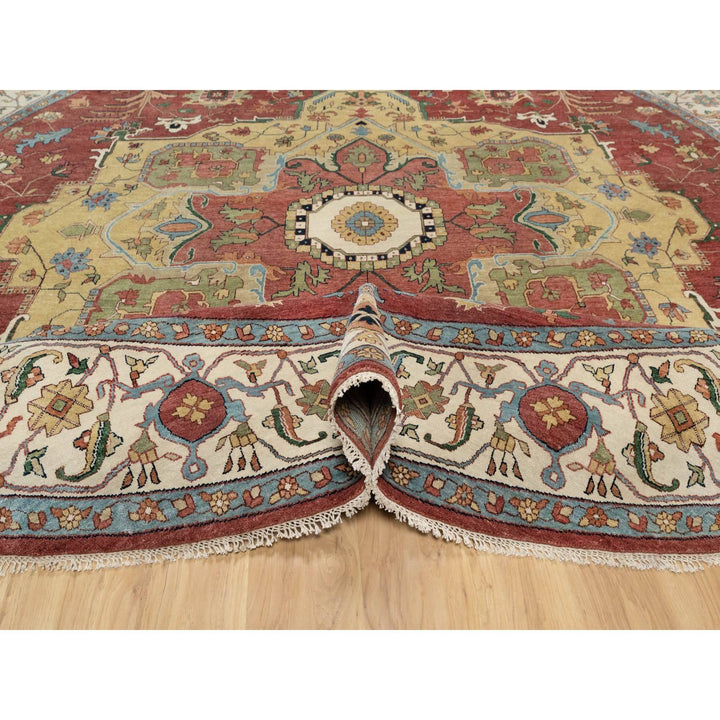 12'0" x 12'0" New Hand Knotted Red Wool Round Oriental Rug - MOA10290740