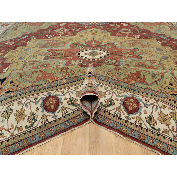 14'1" x 14'1" New Hand Knotted Red Cotton Square Oriental Rug - MOA10290743