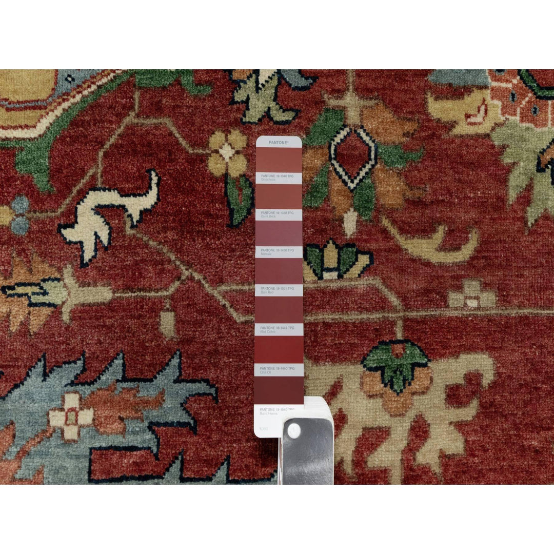 14'1" x 14'1" New Hand Knotted Red Cotton Square Oriental Rug - MOA10290743