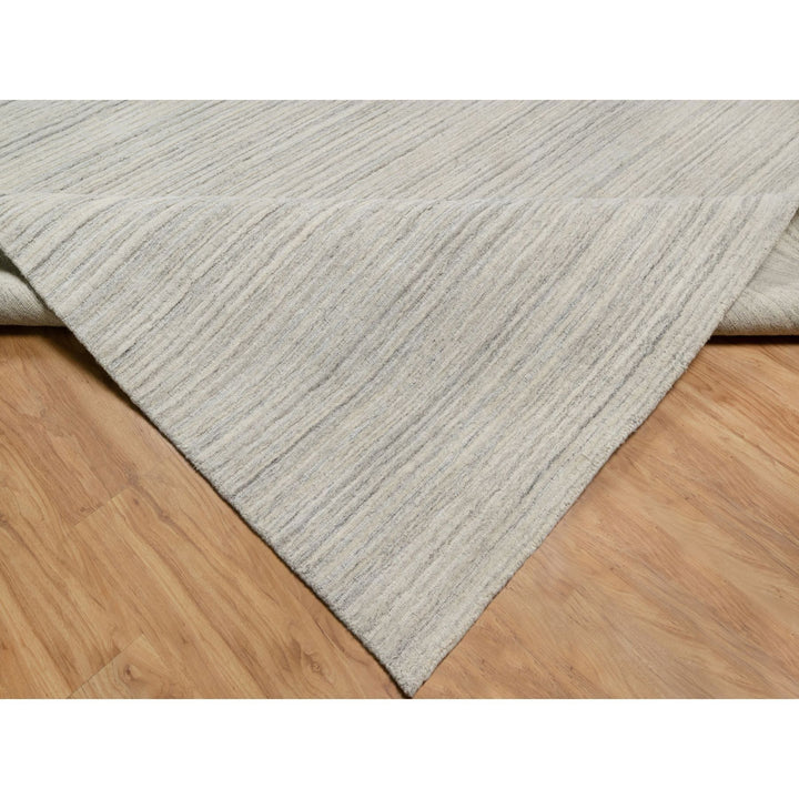 12'0" x 14'8" New Hand Loomed Beige Wool Rectangle Oriental Rug - MOA10290790