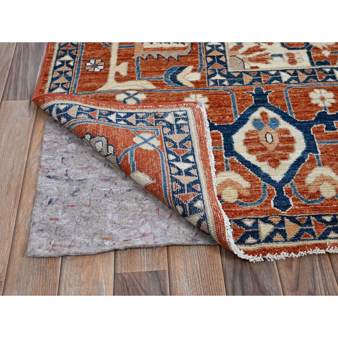9'9" x 13'10" New Hand Knotted Red Wool Rectangle Oriental Rug - MOA102907