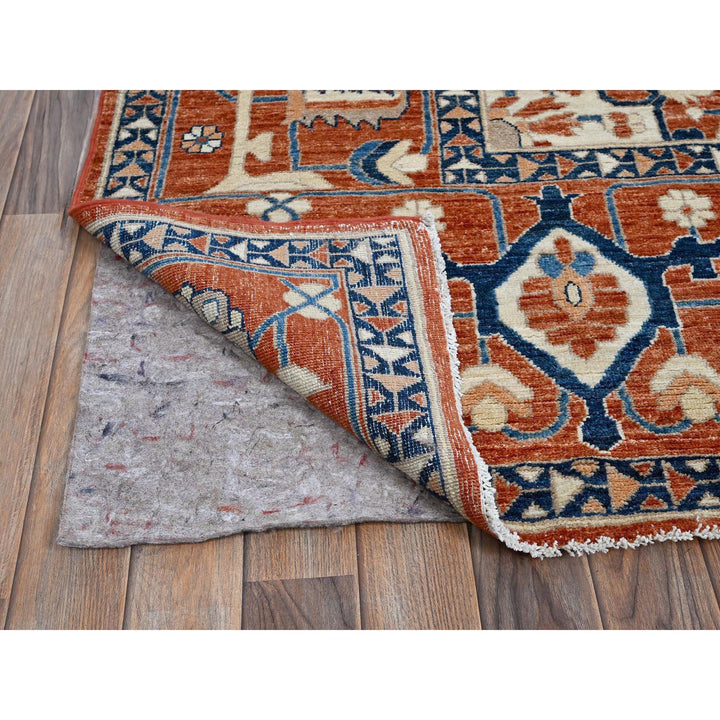 9'9" x 13'10" New Hand Knotted Red Wool Rectangle Oriental Rug - MOA102907