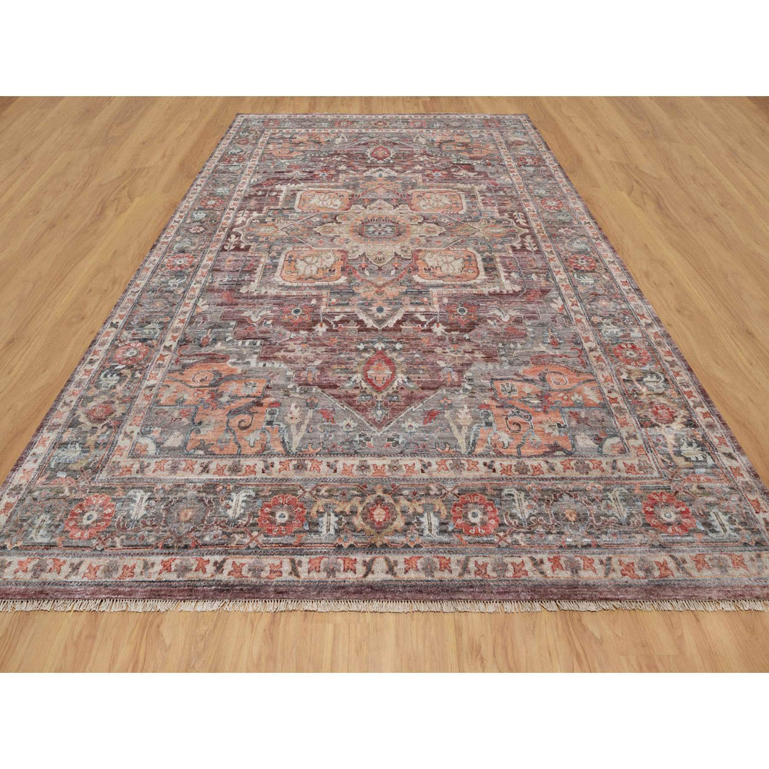 10'0" x 13'9" New Hand Knotted Red Wool Rectangle Oriental Rug - MOA10290802