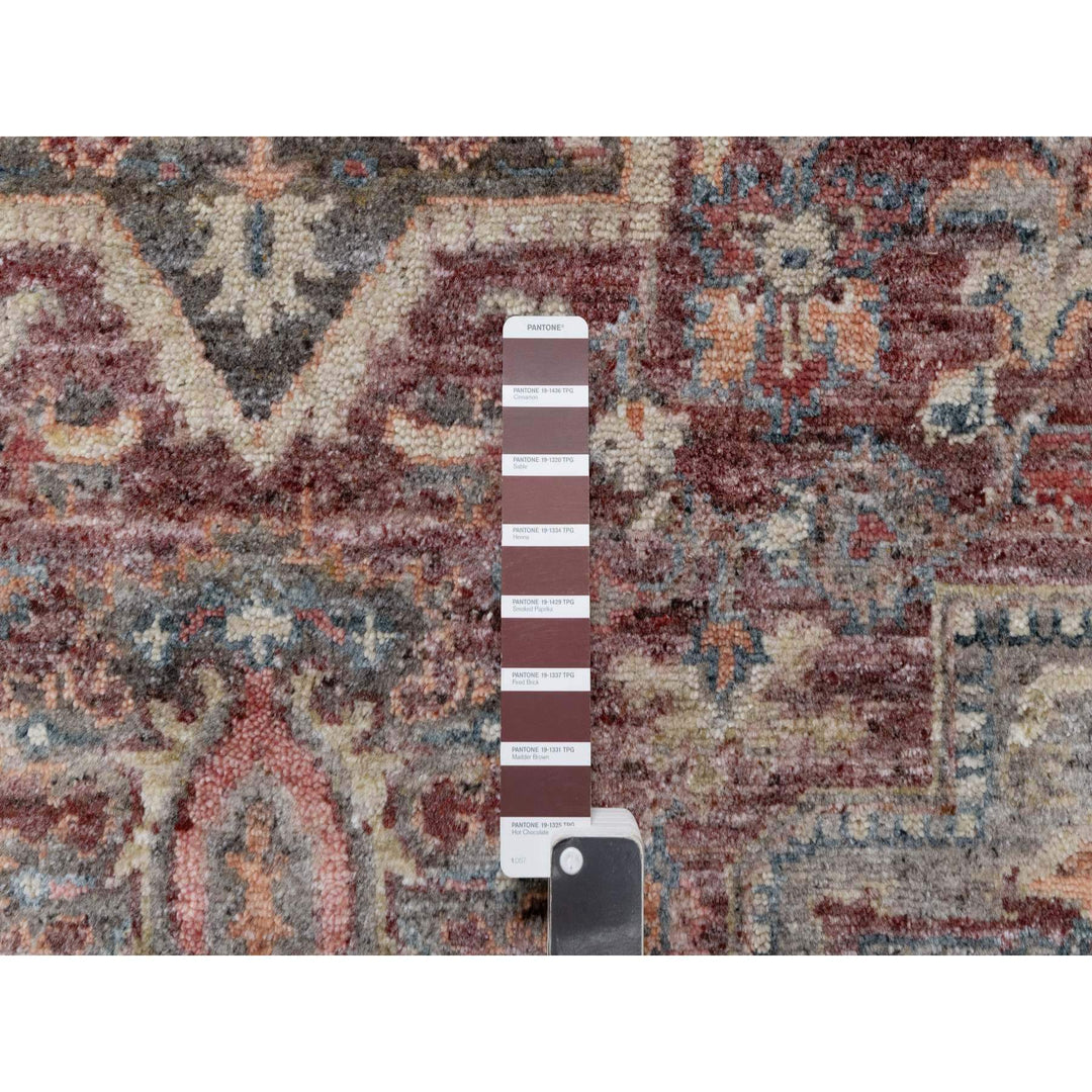 5'10" x 9'0" New Hand Knotted Red Wool Rectangle Oriental Rug - MOA10290804