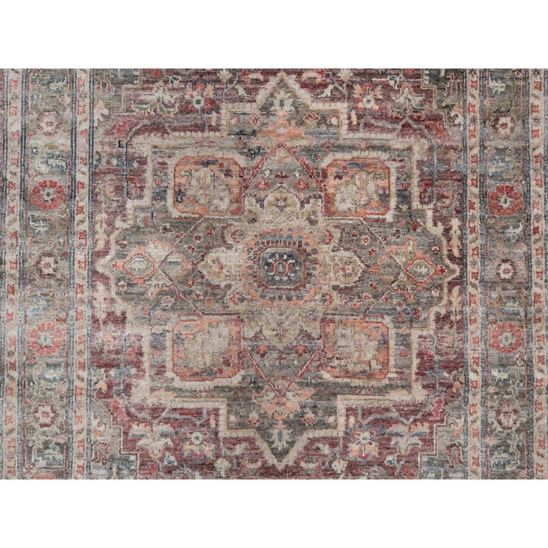 5'10" x 9'0" New Hand Knotted Red Wool Rectangle Oriental Rug - MOA10290804