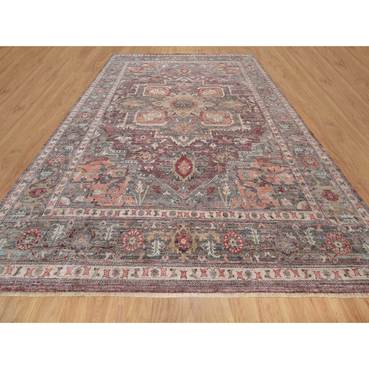 12'0" x 15'2" New Hand Knotted Red Wool Rectangle Oriental Rug - MOA10290824