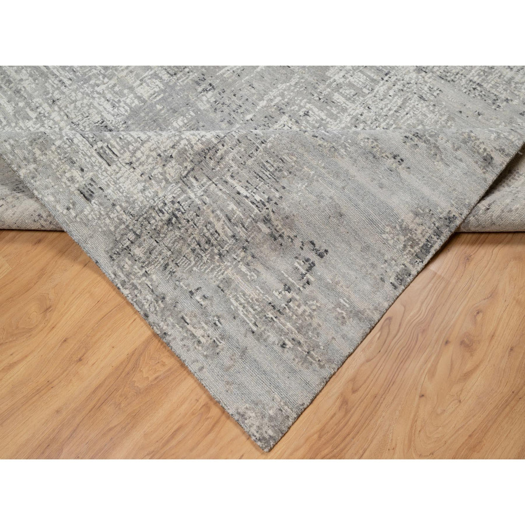 8'1" x 8'0" New Hand Knotted Grey Cotton Square Oriental Rug - MOA10290835