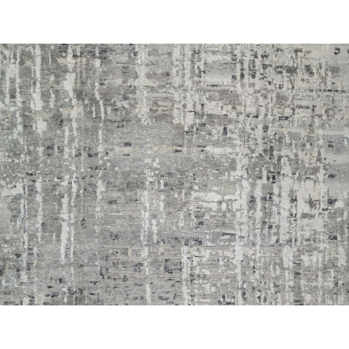 12'0" x 14'9" New Hand Knotted Grey Wool Rectangle Oriental Rug - MOA10290837