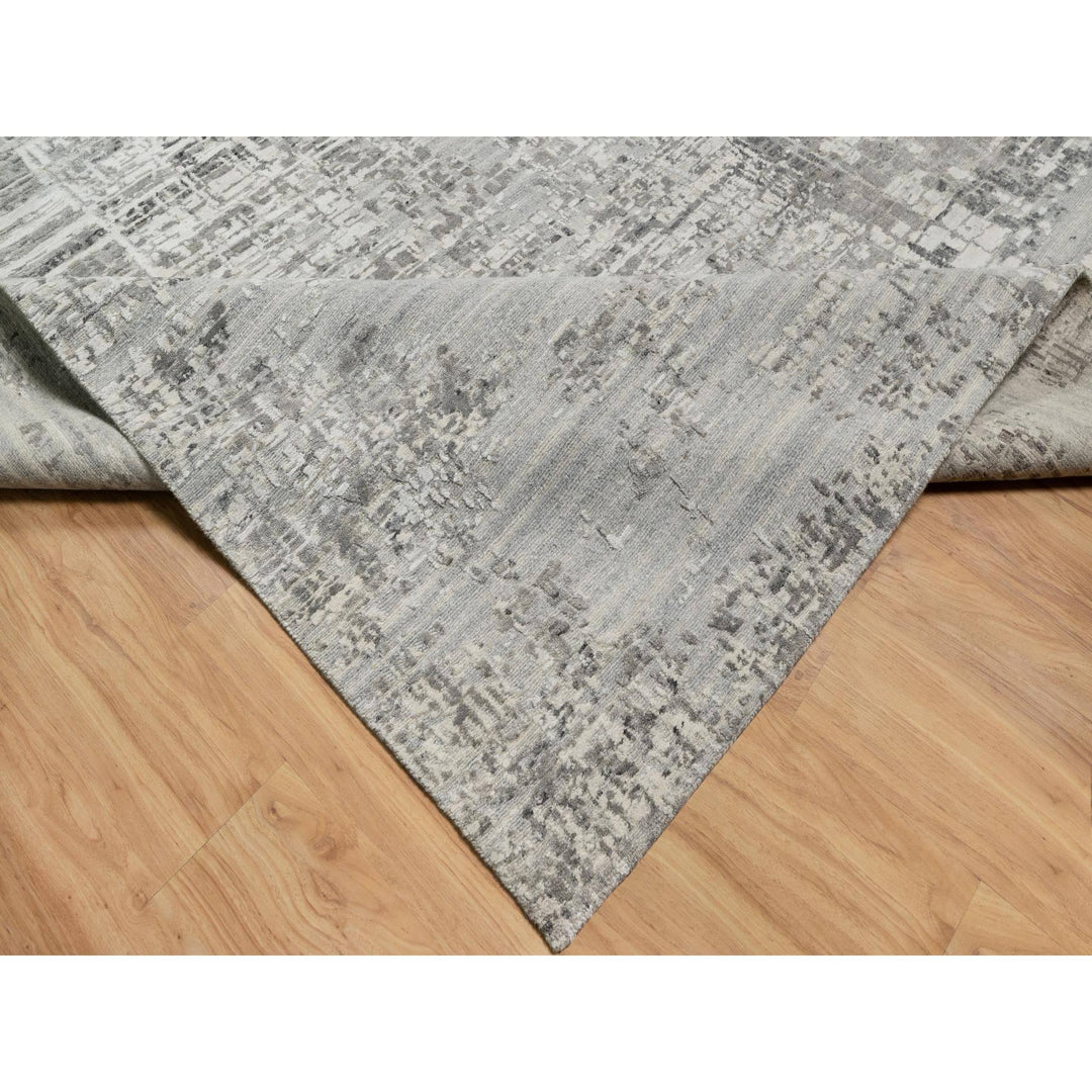 12'0" x 11'10" New Hand Knotted Grey Wool Square Oriental Rug - MOA10290841